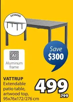 JYSK VATTRUP Extendable patio table offer