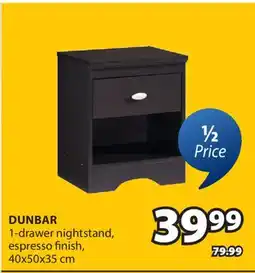 JYSK DUNBAR 1-drawer nightstand offer