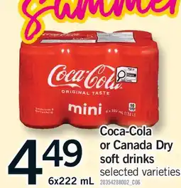 Fortinos COCA-COLA OR CANADA DRY SOFT DRINKS offer