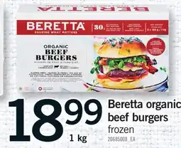 Fortinos BERETTA ORGANIC BEEF BURGERS offer