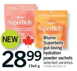 Fortinos BLUME SUPERBELLY GUT-LOVING HYDRATION POWDER SACHETS offer