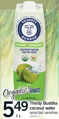 Fortinos THIRSTY BUDDHA COCONUT WATER offer