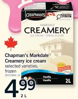 Fortinos CHAPMAN'S MARKDALE CREAMERY ICE CREAM offer