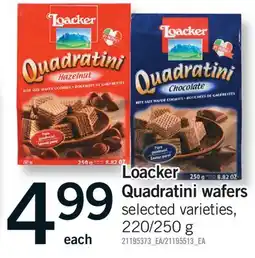 Fortinos LOACKER QUADRATINI WAFERS, 220/250 G offer