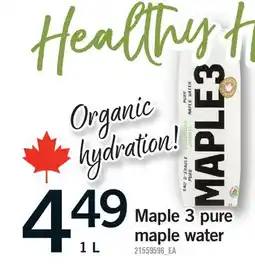 Fortinos MAPLE 3 PURE MAPLE WATER offer