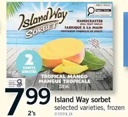 Fortinos ISLAND WAY SORBET, 2's offer