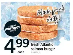 Fortinos FRESH ATLANTIC SALMON BURGER offer