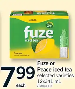 Fortinos FUZE OR PEACE ICED TEA offer