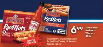 Fortinos SCHNEIDERS REDHOTS WIENERS offer