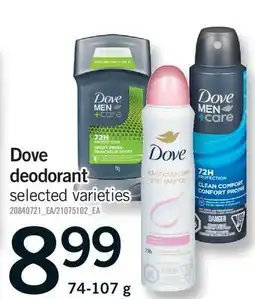 Fortinos DOVE DEODORANT offer