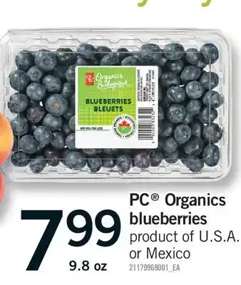 Fortinos PC ORGANICS BLUEBERRIES, 9.8 oz offer