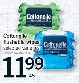 Fortinos COTTONELLE FLUSHABLE WIPES, 4's offer