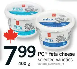 Fortinos PC FETA CHEESE offer