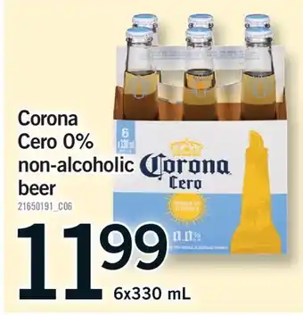 Fortinos CORONA CERO 0% NON-ALCOHOLIC BEER offer