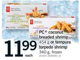 Fortinos PC COCONUT BREADED SHRIMP, 454 G OR TEMPURA TORPEDO SHRIMP, 340 G offer