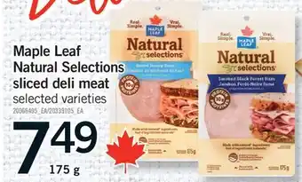 Fortinos MAPLE LEAF NATURAL SELECTIONS SLICED DELI MEAT offer