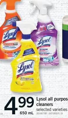 Fortinos LYSOL ALL PURPOSE CLEANERS offer