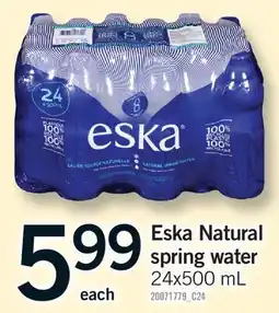 Fortinos ESKA NATURAL SPRING WATER offer