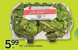 Fortinos PC LIVE GREEN LETTUCE, 2'S offer
