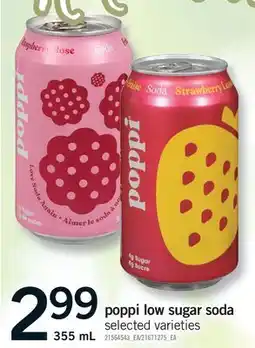 Fortinos POPPI LOW SUGAR SODA offer