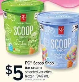 Fortinos PC SCOOP SHOP ICE CREAM offer