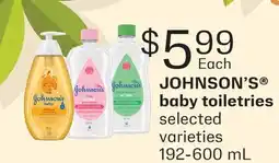 Fortinos JOHNSON'S BABY TOILETRIES offer