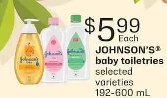 Fortinos JOHNSON'S BABY TOILETRIES offer