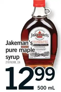 Fortinos JAKEMAN'S PURE MAPLE SYRUP offer