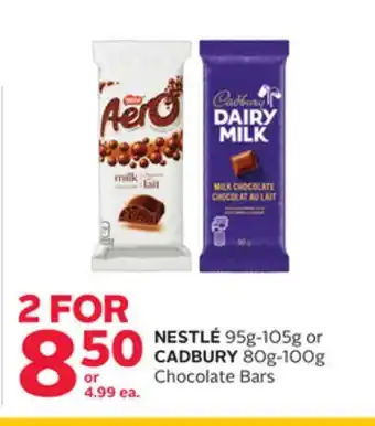 Rexall NESTLÉ 95g-105g or CADBURY 80g-100g Chocolate Bars offer