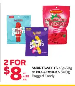 Rexall SMARTSWEETS 45g-50g or MCCORMICKS 300g Bagged Candy offer