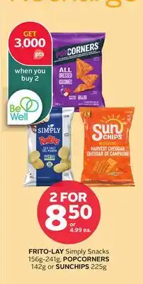 Rexall FRITO-LAY Simply Snacks 156g-241g, POPCORNERS 142g or SUNCHIPS 225g offer