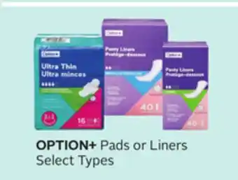 Rexall OPTION+ Pads or Liners offer