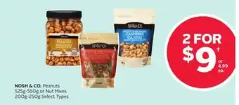 Rexall NOSH & CO. Peanuts 525g-550g or Nut Mixes 200g-250g Select Types offer