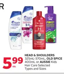 Rexall HEAD & SHOULDERS 325ML-370ML, OLD SPICE 400ML or AUSSIE Kids Hair Care offer