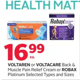 Rexall VOLTAREN or VOLTACARE Back & Muscle Pain Relief Cream or ROBAX Platinum offer
