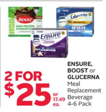 Rexall ENSURE, BOOST or GLUCERNA Meal Replacement Beverage offer