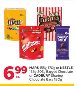Rexall MARS 155g-170g or NESTLÉ 135g-203g Bagged Chocolate or CADBURY Sharing Chocolate Bars 180g offer