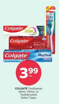 Rexall Toothpaste 40ml-150ml Or Toothbrushes offer