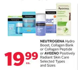 Rexall NEUTROGENA Hydro Boost, Collagen Bank or Collagen Peptide or AVEENO Positively Radiant Skin Care offer