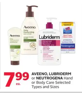 Rexall AVEENO, LUBRIDERM or NEUTROGENA Hand or Body Care offer