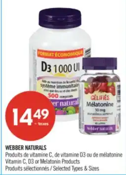 Pharmaprix WEBBER NATURALS Vitamin C, D3 or Melatonin Products offer