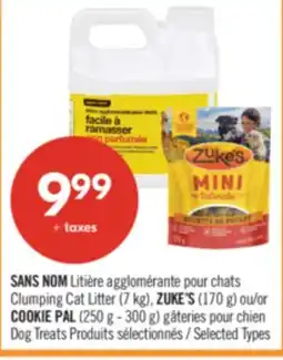 Pharmaprix NO NAME Clumping Cat Litter (7 kg), ZUKE'S (170 g) or COOKIE PAL (250 g - 300 g) Dog Treats offer