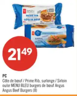 Pharmaprix PC Prime Rib Sirloin BLUE MENU Angus Beef Burgers 8 offer