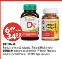 Pharmaprix LIFE BRAND Natural Health or JAMIESON Vitamin Products offer