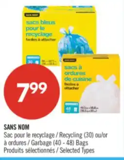Pharmaprix NO NAME Recycling Bags 30 or Garbage Bags 40-48 offer