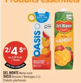 Pharmaprix DEL MONTE Nectar or OASIS Beverages offer
