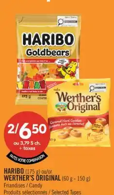 Pharmaprix HARIBO (175 g) or WERTHER'S ORIGINAL (60 g - 150 g) Candy offer