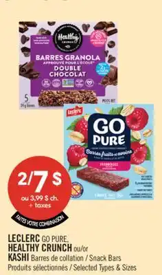 Pharmaprix LECLERC GO PURE, HEALTHY CRUNCH or KASHI Snack Bars offer