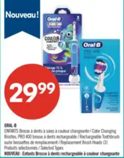 Pharmaprix ORAL-B Color Changing Bristles, PRO 400 Rechargeable Toothbrush or Replacement Brush Heads (3) offer