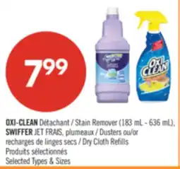 Pharmaprix OXI-CLEAN Stain Remover (183 mL - 636 mL), SWIFFER JET FRAIS, Dusters or Dry Cloth Refills offer